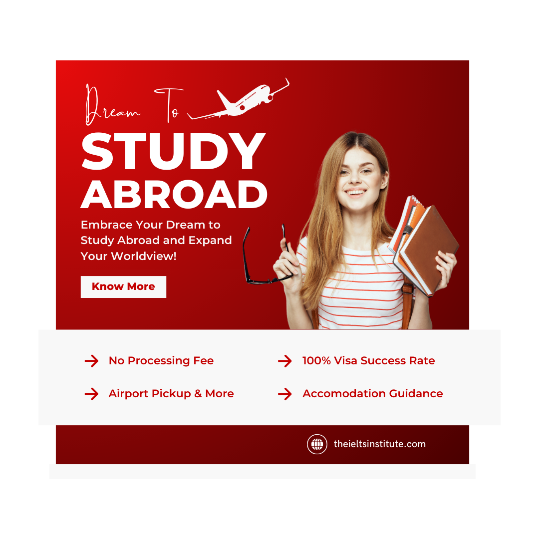 White and Red Modern Study Abroad Visa Consultancy Promo Instagram Post